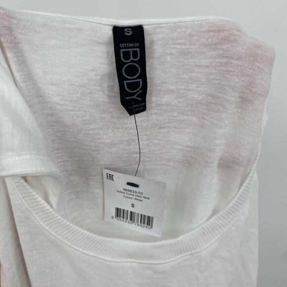 Cotton On Body Womens Muscle Tank Top Small White Active Curve Hem Athletic NWT - Picture 11 of 11